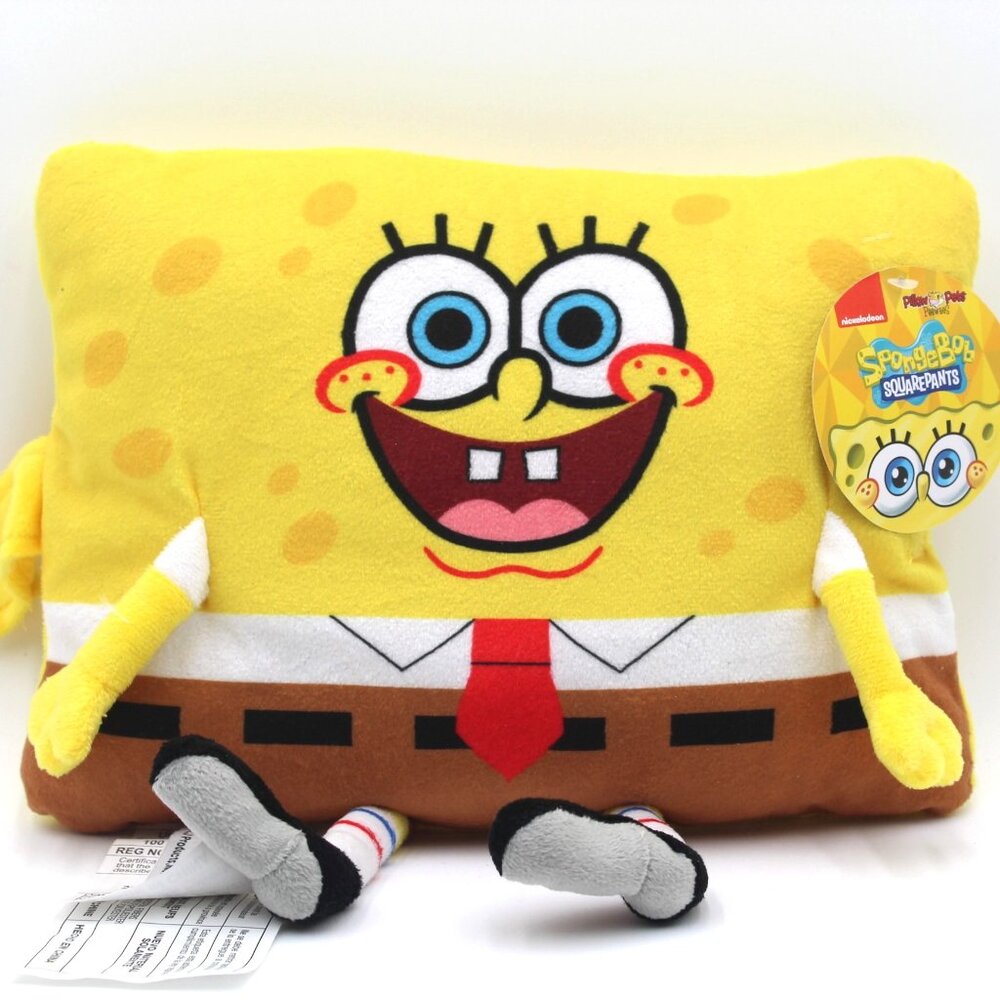 SpongeBob SquarePants 12" Pillow Pets PeeWees Soft Cuddly Lovey Nickelodeon NWT
